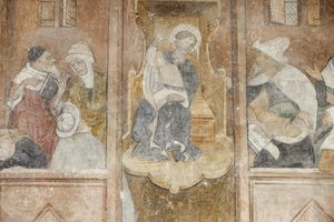 Abondance klosterkirkefresco: Jesus med rabbinerne, Abondance, Frankrike av Unbekannt