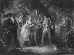 Akt V Scene IV fra As You Like It, c1800-tallet av Unbekannt