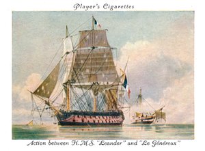 Handling mellom H.M.S.Leander og Le Genereux, 1936. av Unbekannt