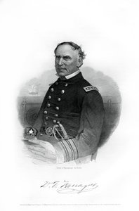Admiral David Farragut , amerikansk marineoffiser i den amerikanske borgerkrigen, 1862-1867 av Unbekannt