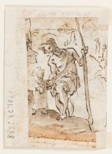Tilbedelse av magi, St. Christopher og Christ Child av Unbekannt