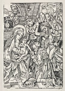 Tilbedelse av kongene, ca. 1500. av Unbekannt