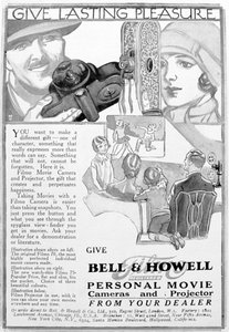 Annonse for Bell & Howell personlige filmkameraer og projektorer, 1920-tallet av Unbekannt