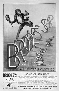 Annonse for Brookes Monkey Brand såpe, 1889 av Unbekannt