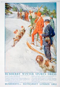 Annonse for Burberry vintersportskjole, 1928 av Unbekannt