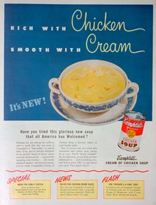 Annonse for Campbells Condensed Cream of Chicken Suppe, 1949 av Unbekannt