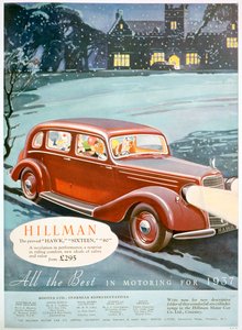 Annonse for Hillman-biler, 1936 av Unbekannt