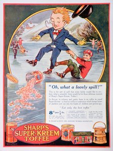 Annonse for Sharps Super-Kreem Toffee, 1923 av Unbekannt