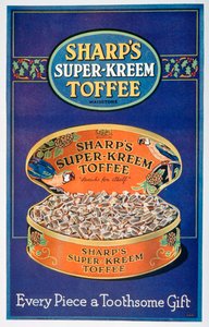 Annonse for Sharps Super-Kreem Toffee, 1928 av Unbekannt