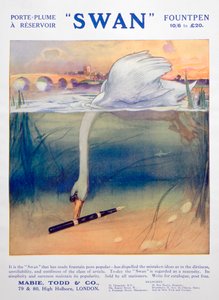 Annonse for Swan fyllepenner, c1906 av Unbekannt