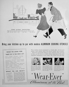 Annonse for Wear-Ever kjøkkenutstyr i aluminium, 1939 av Unbekannt