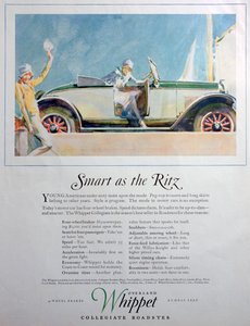 Annonse for Overland Whippet Collegiate Roadster-bilen, 1927 av Unbekannt