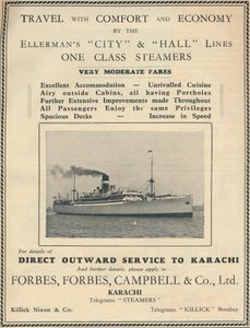 Annonse for Ellermans dampskip, 1936. av Unbekannt