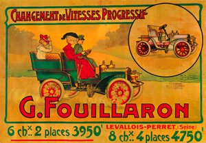 Annonse for Fouillaron-biler, c1900-tallet av Unbekannt