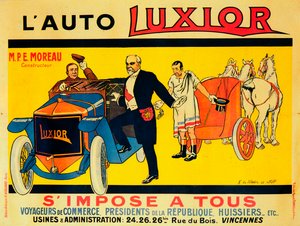 Annonse for Luxior-biler, c1912-1914 av Unbekannt