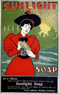 Annonse for Sunlight husholdningssåpe, c1890 av Unbekannt