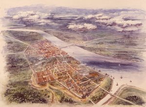 Luftfoto av Londinium London fra nordvest, c2nd århundre av Unbekannt