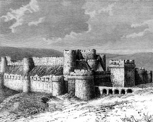 Al Karak slott, 1800-tallet av Unbekannt