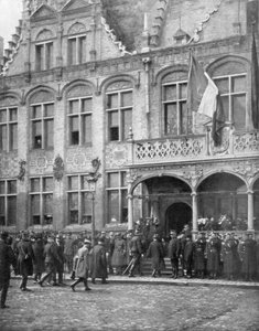 Albert I av Belgia og Frankrikes president Poincare møtes i Veurne, Belgia, 1. november 1914. av Unbekannt