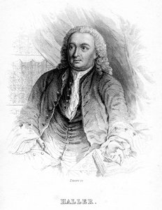 Albrecht von Haller , sveitsisk lege og vitenskapsmann fra 1700-tallet, c1840 av Unbekannt