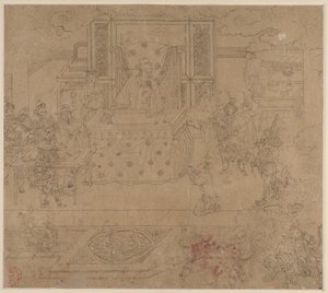 Album med daoistiske og buddhistiske temaer: Kings of Hells: Leaf 30, 1200-tallet. av Unbekannt