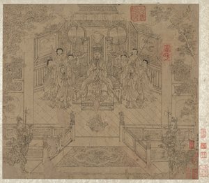 Album med daoistiske og buddhistiske temaer: Procession of Daoist Deities: Leaf 1, 1200-tallet. av Unbekannt