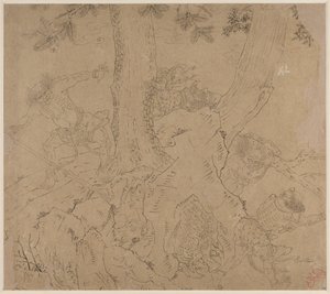Album med daoistiske og buddhistiske temaer: Search the Mountain: Leaf 46, 1200-tallet. av Unbekannt