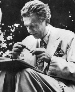 Aldous Leonard Huxley 1894-1963, engelsk essayist og romanforfatter, c1950-tallet av Unbekannt
