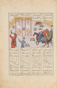 Alexander henretter Janusiyar og Mahiyar, the Slayers of Darius, Folio fra..., AH 887AD 1482. av Unbekannt