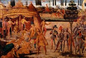 Alexander den store besøker Darius, 4. århundre f.Kr., 1400-tallet av Unbekannt
