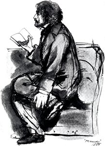 Alfred Tennyson, lst Baron Tennyson 1809-1892, engelsk poet, 1855 av Unbekannt