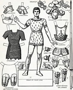 All The Gorgeous Panoply of A Knight med de forskjellige delene av rustningen hans, c1934 av Unbekannt