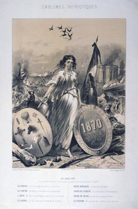 Allegori over franske patriotiske emblemer, 1870 av Unbekannt
