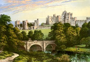 Alnwick Castle, Northumberland, hjemmet til hertugen av Northumberland, c1880 av Unbekannt
