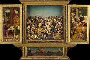 Altertavle med scener fra Jomfruens liv, tysk, 1548. av Unbekannt