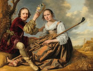 Amaryllis og Mirtillo, 1640-årene. av Unbekannt