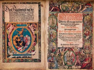 An Early Autograph Album: A Hauspostill fra verkene til Martin Luther, c1550 av Unbekannt