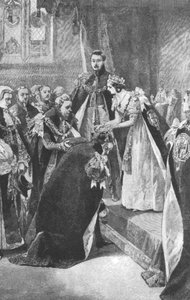 An Investiture of the Order of the Garter av dronning Victoria, c1830-årene, 1901. av Unbekannt
