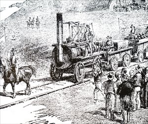 Et motorlokomotiv jeg bygget av George Stephenson av Unbekannt