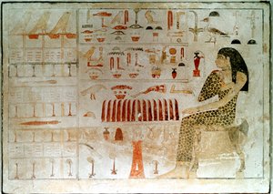 Gammel egyptisk stele med hieroglyfer, 27.-25. århundre f.Kr av Unbekannt