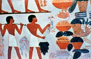Gamle egyptiske veggmalerier i en grav i Theben, Egypt av Unbekannt
