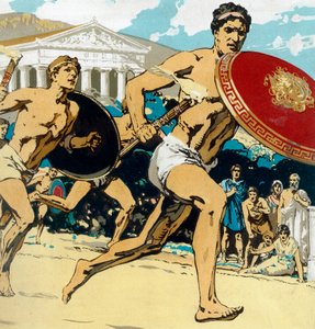 Gamle olympiske leker: stafettløpet, 1922 av Unbekannt