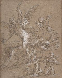 Engler og Putti, 1600-tallet. av Unbekannt