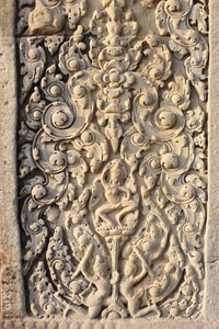 Angkor Wat, utskåret detalj på veggblomster, Siem Reap, Kambodsja av Unbekannt