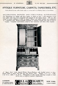 Antikke møbler, tepper, gobeliner etc, 1921 av Unbekannt
