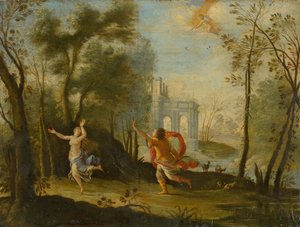 Apollo forfølger Daphne av Unbekannt