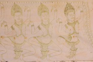 Apsara-tegning, Siem Reap, Kambodsja av Unbekannt