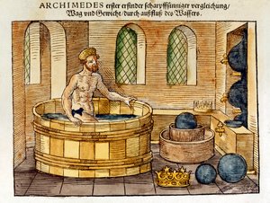 Archimedes i badet sitt, 1547 av Unbekannt