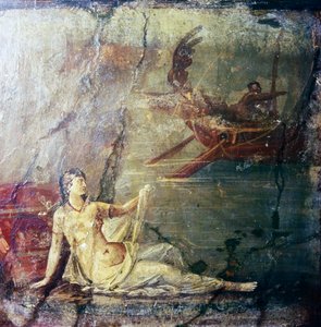 Ariadne øde av Theseus, romersk veggmaleri fra Herculaneum, 1. århundre av Unbekannt