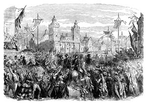 Ankomst av franske tropper til Mexico, 1864 sent på 1800-tallet av Unbekannt